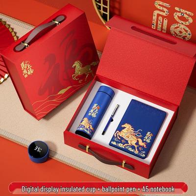 Leiloma Business-Geschenkset mit LED-Thermoskanne, Stift & Notizbuch