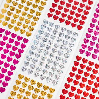 10 Blatt Laser-Herz-Aufkleber-Packung, Mini-Farbe, Liebe, selbstklebende Marker, Notizen, Dekoration für Tagebuch, Album, Valentinstag