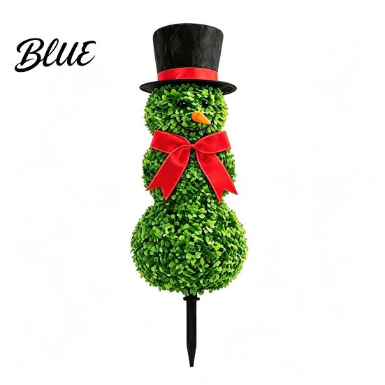 Outdoor Christmas Snowman Stake Yard Stake, Simulation Topiary Decoration for Home Decor Indoor Porch Garden, Festive Holiday Durable Plastic