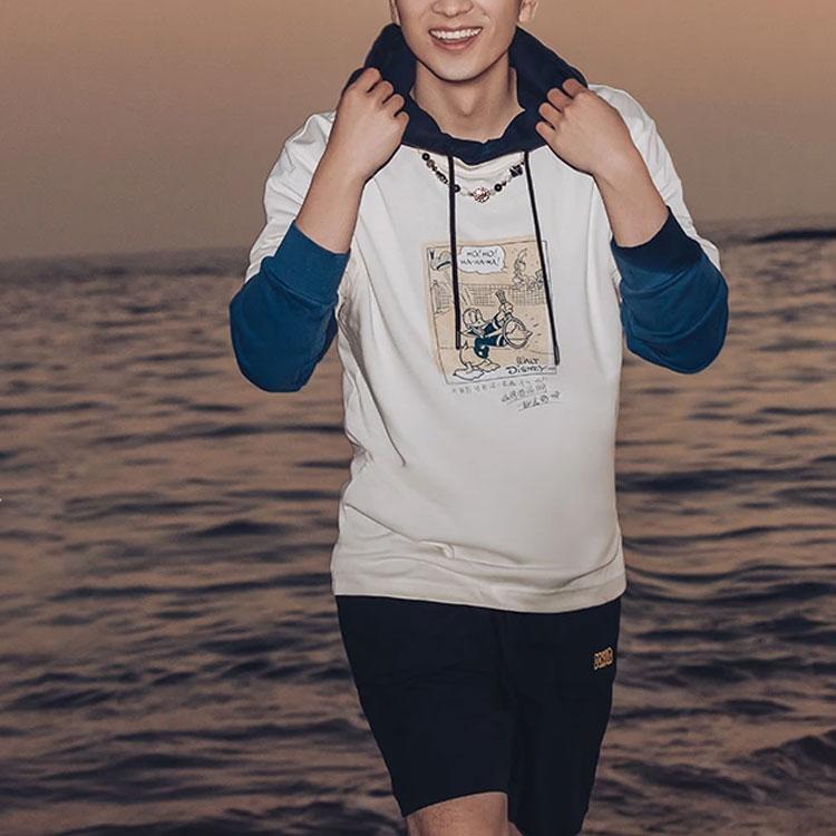 Li-Ning Cartoon Pattern And Letter Print Round Neck Casual Short Sleeve T-Shirt Men Tops Off-White AHSS255-1