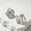 European and American Jewelry, Irregular Metal Pleated Design Earrings, High-end Sense Versatile Niche Earrings Women
