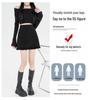 Women's Slim Fit Wool Polka Dot Ruffle Mini Skirt - High Waist, Casual Autumn/Winter A-line