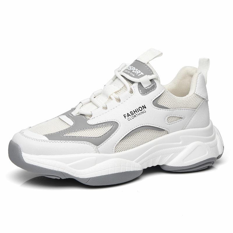 

Мужская обувь очень большого размера весна и осень 2025 новая сетчатая спортивная обувь модная повседневная обувь толстая подошва внутренняя высота увеличение обувь для папы 44 белый