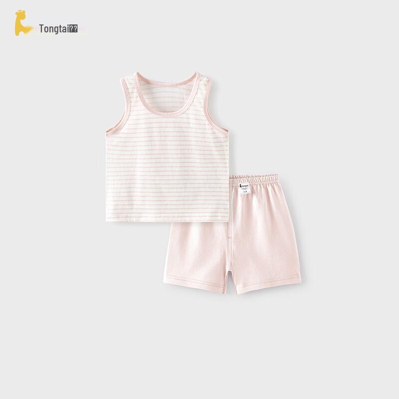 TONGTAI Unisex Baby Pure Cotton Summer Vest & Shorts Set 120cm