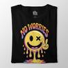 No Worries Melting Smiley Face Shirt, Trendy Peace Sign Tee for Positive Vibes