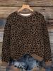 Жіночий світшот з леопардовим принтом, круглий виріз, осінь та зима, зручний та модний жіночий світшот