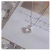 S925 Sterling Silver Moonstone Round Pendant Necklace for Women - Elegant Niche Design with Flower Collarbone Chain