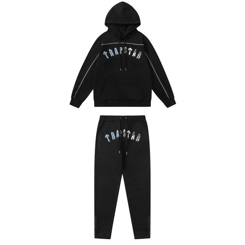 Unisex Oversized Hooded Sweatshirt With Contrast Letter Towel Embroidery Topstitch Detail Fleece-Lined Casual Set