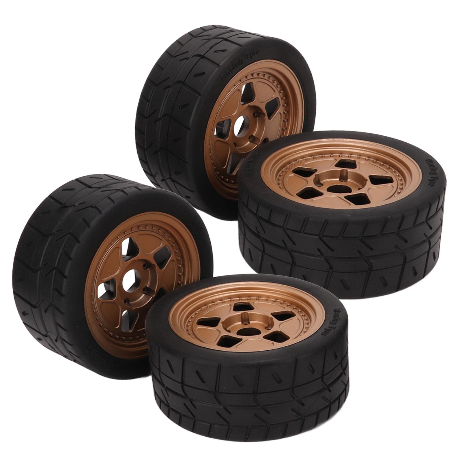 

4Pcs RC Cars Wheel Plastic Whees and Tire Replacement for ARRMA 1 7 1 8 RC Professional Sports Car Brown