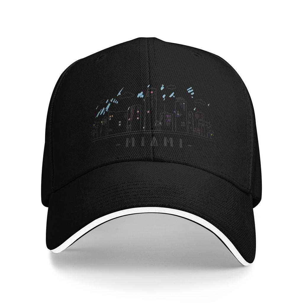 Miami Vacation Sandwich Cap Adult SportBaseball Caps Hats Breathable Polyester Racing Cap Winter Cap