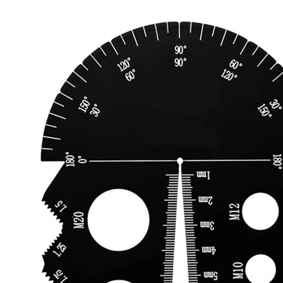 2Pcs Thread Measurement Gauge 26 Holes Metal Thread Pitch Multi-Gauge