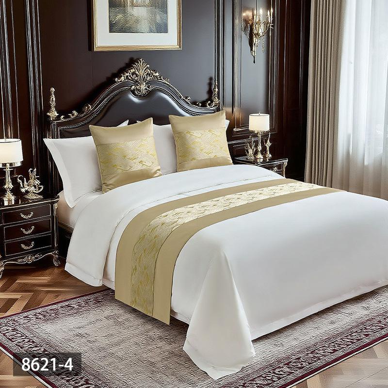 Fashionable and Minimalist Bedspread Hotel and Guesthouse Bedding Patchwork Bed Cover Decorative Strip High-count High-density Light Luxury Bed Skirt