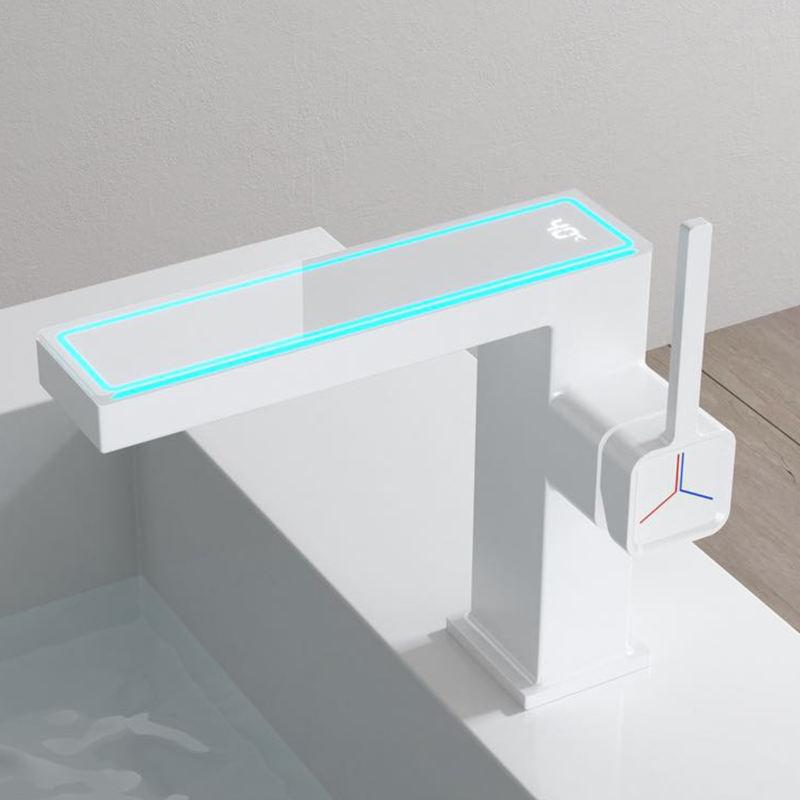 Gunmetal Graue Badezimmerarmatur Intelligent Digitalanzeige LED Waschtisch Heiß Kalt Wasser Mischbatterie Spültischarmatur Messing Waschtisch Waschtischarmatur Armaturen