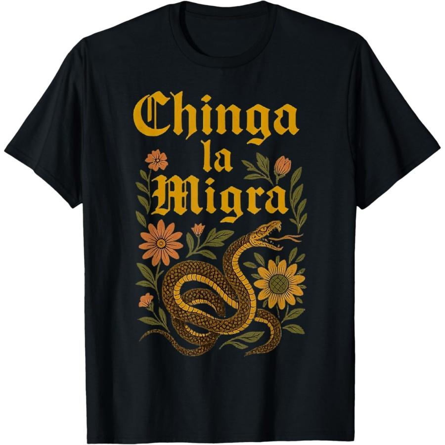 

Chinga La Migra Pro Immigration Fascism Human Rights T-Shirt(5) XXXXXL чорний