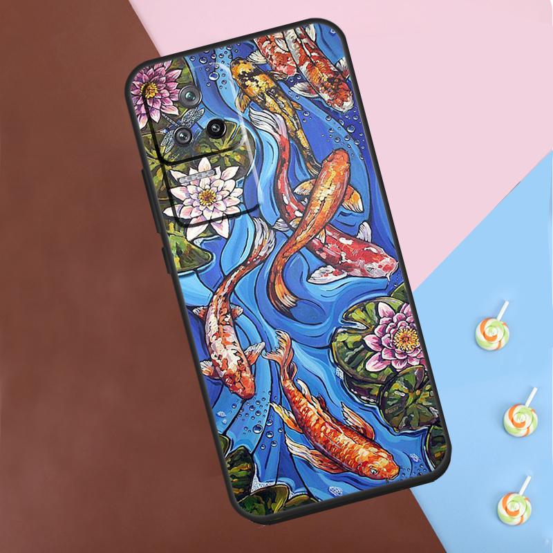Koi Carp Fish Painting Case For Xiaomi 13T 14 Pro 11T 12T 12 13 Lite POCO X6 X3 X4 X5 Pro F3 F5 M5s M6 Pro Cover