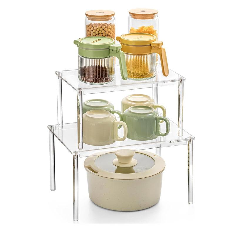 

Acrylic Rack Kitchen Cabinets Racks Aesthetic Space Saving Desks Organizers Shelf Multifunctional Storage Shelves Furniture