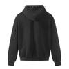 Unisex Streetwear Hooded Zip-Up Sweatshirt Punk Studded Loose Fit Black Casual Jacket