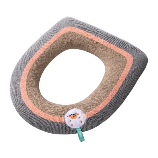 

Коврик для туалета Теплый O-образный Уютный коврик для ванной с ручкой Минималистичный дизайн Коврик для ванной Аксессуары для ванной кофейный