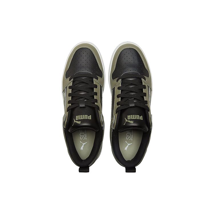 Puma Rebound Layup Fabric Synthetic Leather Low-Top Sneakers Unisex Sneakers Black Green White 368876-02