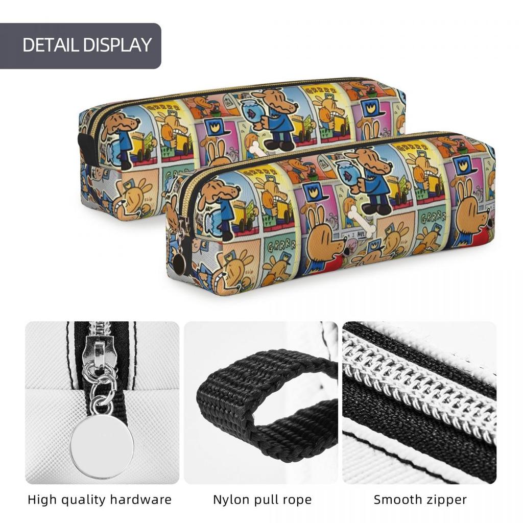 Dog Man Manga Federmäppchen Federmäppchen Stiftehalter für Schüler Große Kapazität Tasche Schüler Schulgeschenke Zubehör