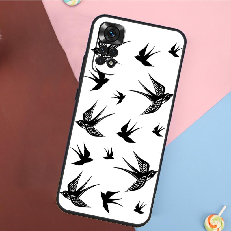 Swallow Collage Pattern Cover For Xiaomi Redmi Note 13 14 Pro 12 11 9 10 9S 10S 11S 12S Redmi 14C 10C 12C 13C Case