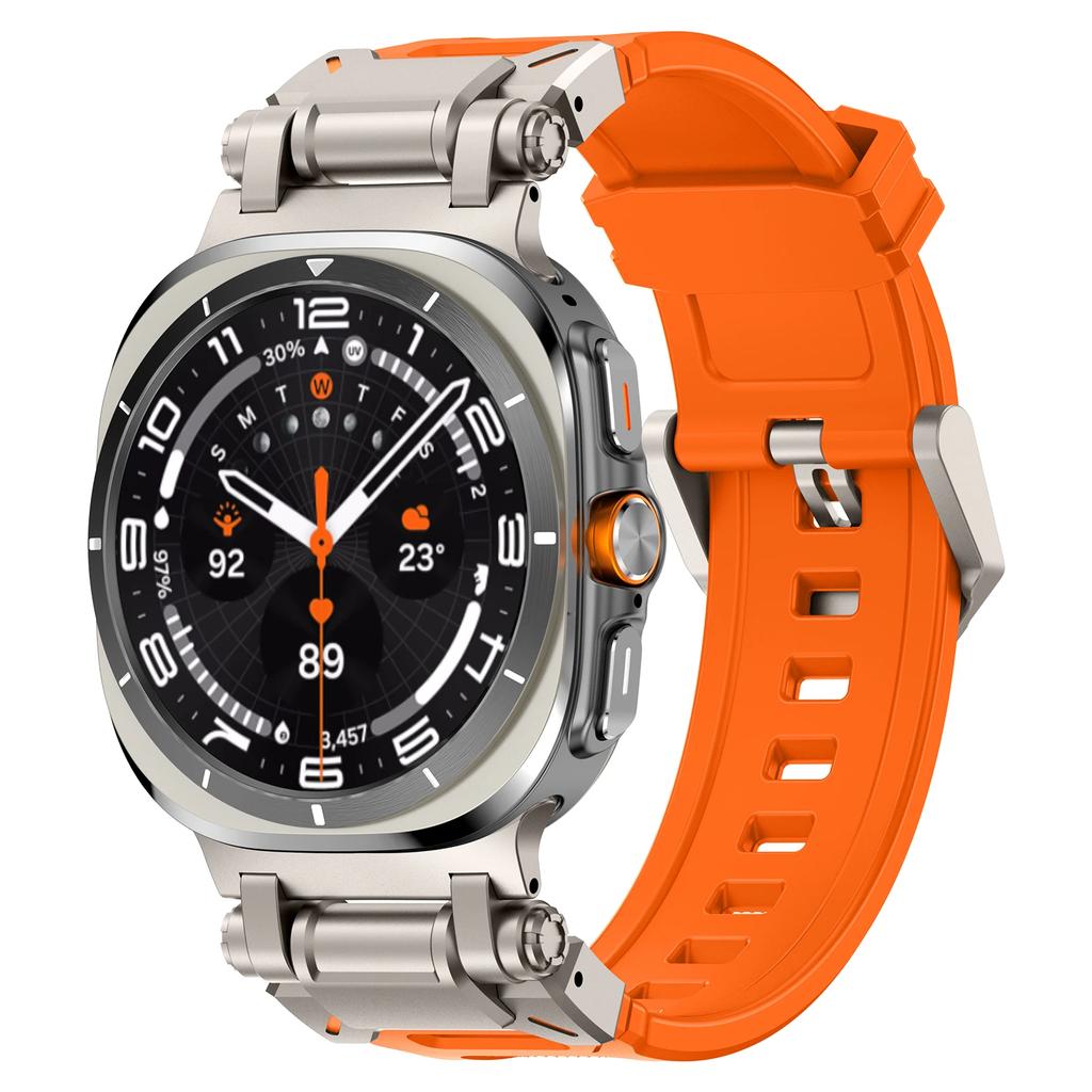 Gummiband för Samsung Galaxy Ultra Watch 47mm Sport Herrarmband för samsung GALAXY ULTRA 7 47MM Inget Mellanrum Rostfritt Stål Klockarmband