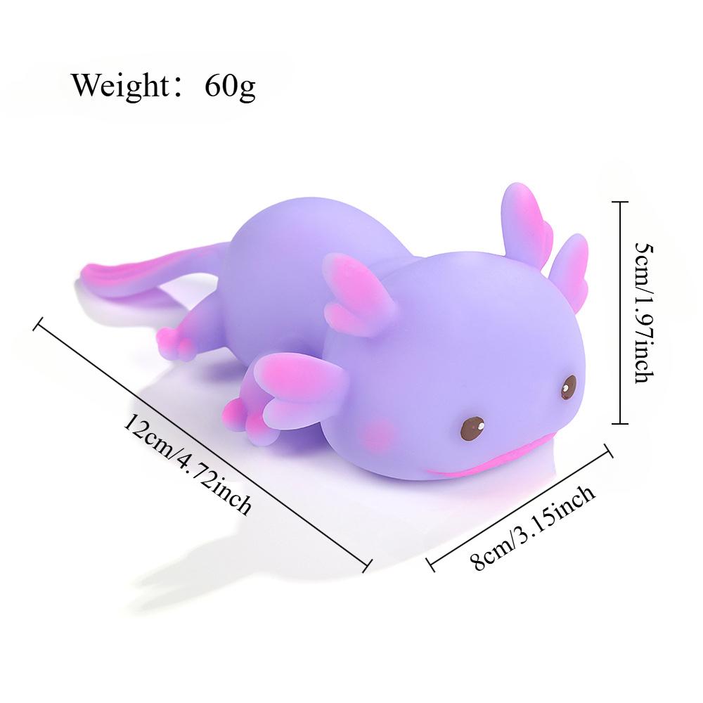 Axolotl Squishy Toy for Stress Relief, Stretch Sensory Fidget Toys for Kids Adults, Anti-Anxiety Slow Rising Squishies Gift