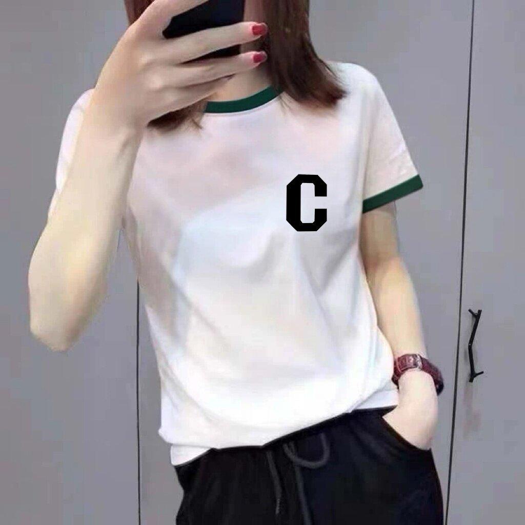New 2026 Cartoon Rabbit Color Block Collar Short Sleeve Women's Slimming Age-Reducing Top