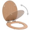 Vidaxl Soft-Close Toilet Seats, 2 Pcs, MDF, Bamboo Pattern