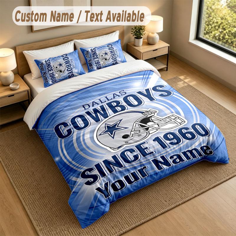 Bedding Set 1 Duvet Cover 2 Pillowcases Dallas Cowboys Print Soft Bed Linen Bedroom Decor