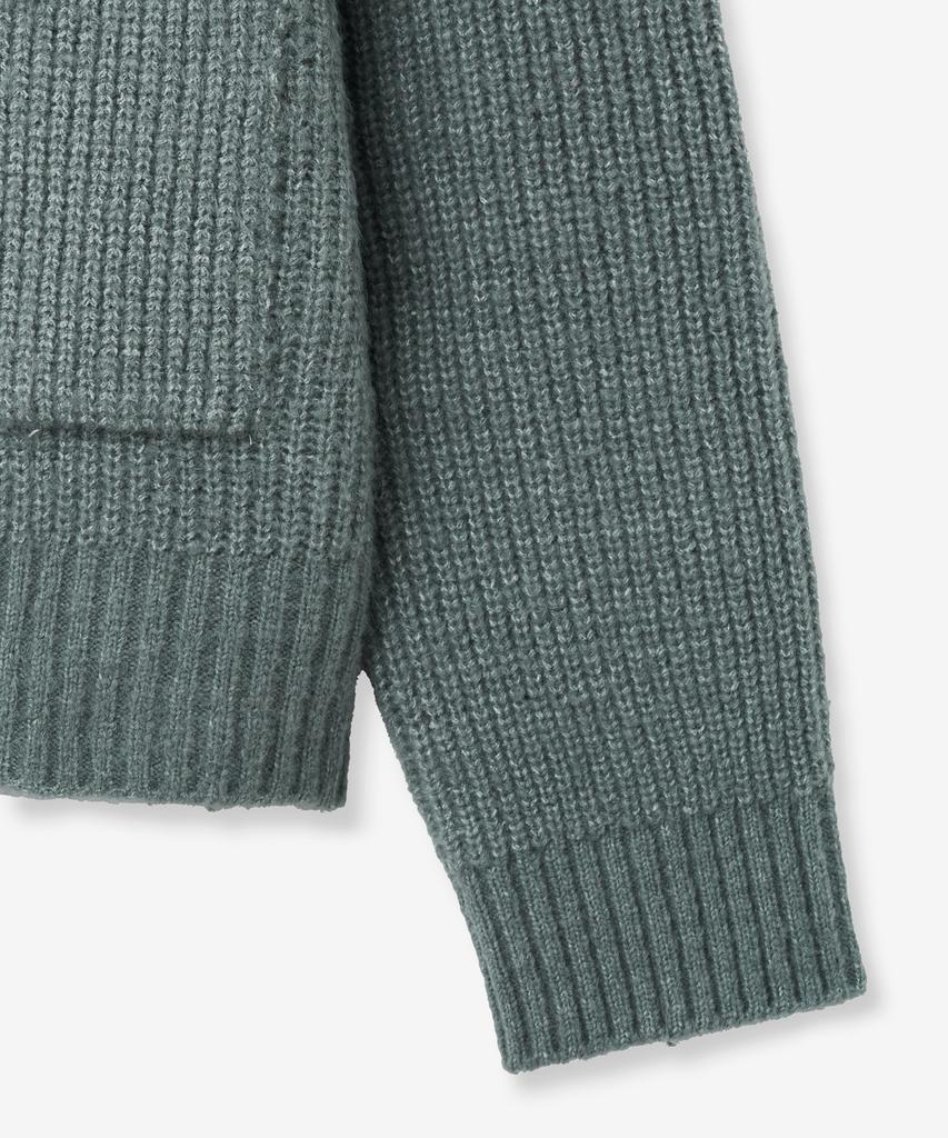 Blond9 Button Collar Knit Cardigan_Gray