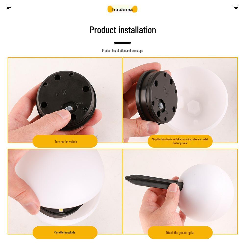 Rainproof Solar Sphere Garden Pathway Light