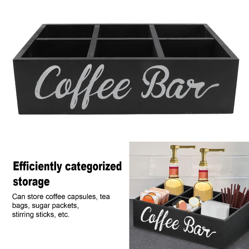 Holz-Kaffee-Station-Organizer 11,7x8x3,2 Zoll Größe Kaffeekapselhalter Küchenaufbewahrung