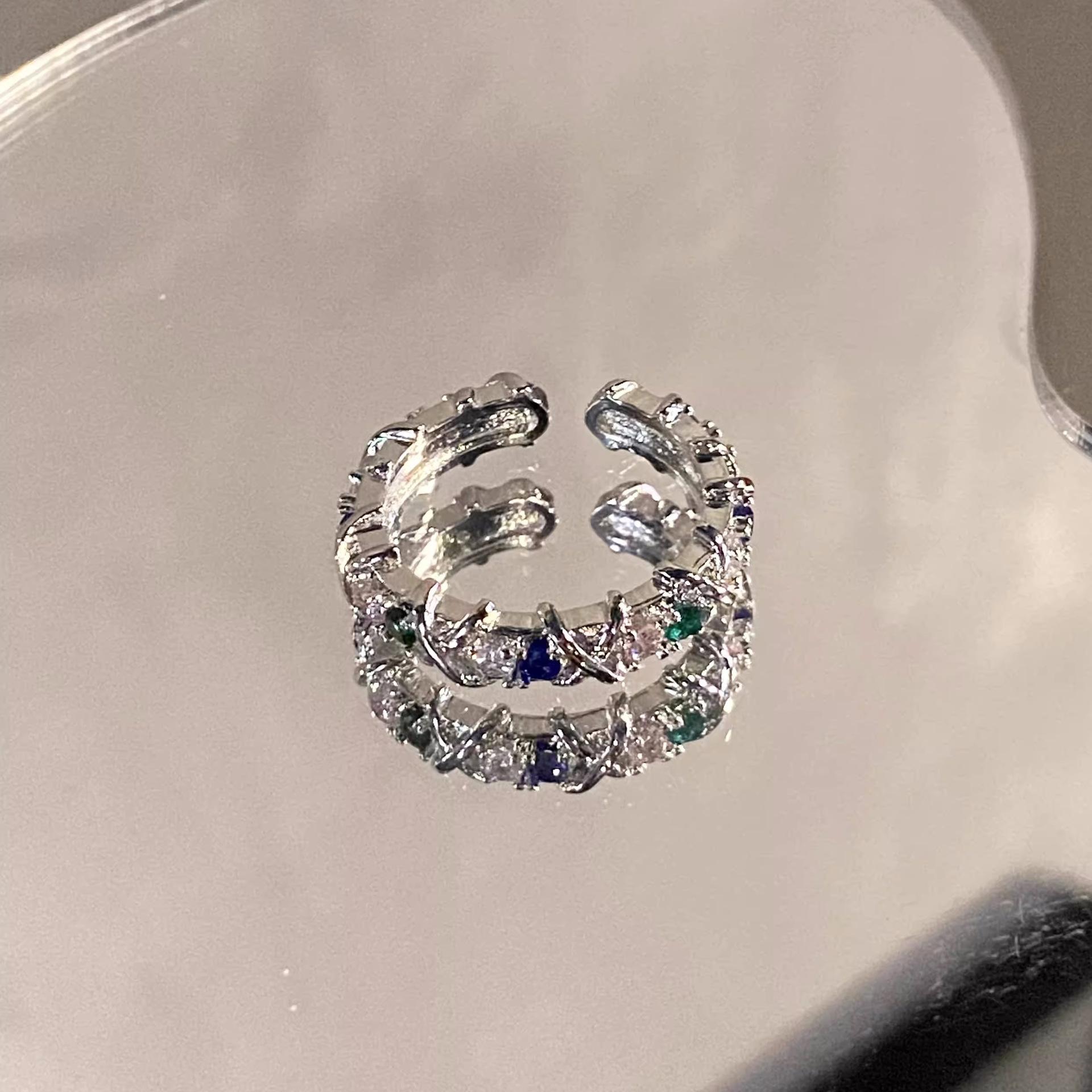 

Кольцо с лунным камнем, мужское и женское, с бриллиантовой оправой, нишевый дизайн, простое легкое роскошное кольцо, холодный ветер, открытое кольцо высокого класса