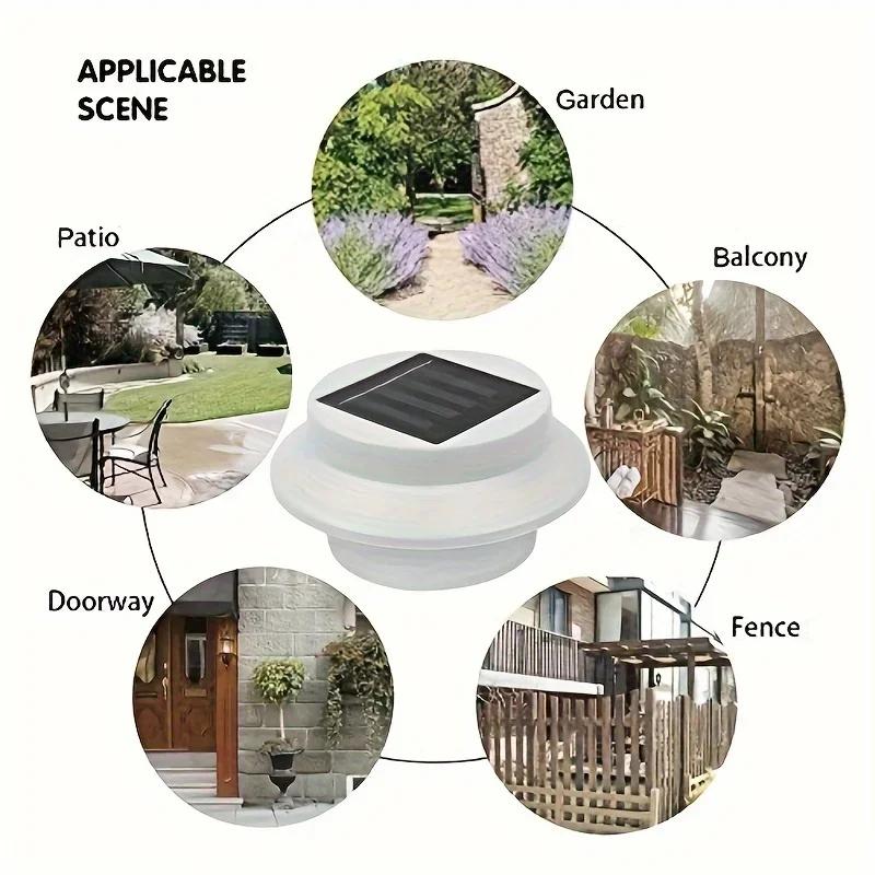 1-6 Pack Solar Lights,Porch Lamp,Wall Lights,Gutter Lights,High-Brightness LED,Auto-Charge,Waterproof,Porch,Path,Fence,Outdoor