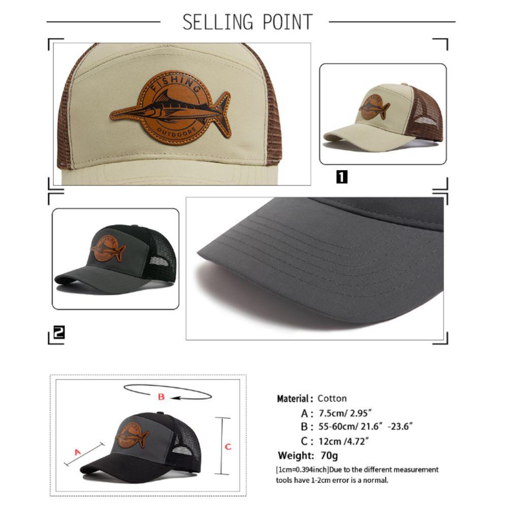 Adjustable Fishing Cap Shark Pattern Trucker Hat Fashion Baseball Cap  Unisex