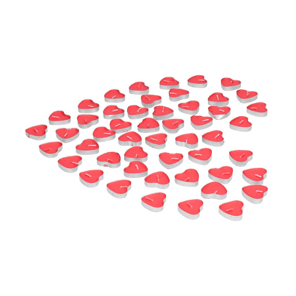 50Pcs HeartShaped Candle Romantic Love Tealight Candle for Wedding Birthday Holidays