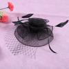 Ladies Gauze Hat Bridal Wedding Birdcage Fascinator   Hair Accessory (Red)