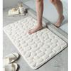Cobblestone Embossed Bathroom Bath Mat Non-Slip Carpets in Wash Basin Bathtub Side Floor Rug Shower Room Doormat Memory Foam Pad Washable Bath Rugs