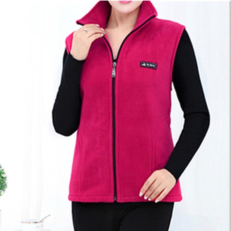 Polar Fleece Coat for Women's Vest Autumn Sleeveless Vests for Women Jacket Fashion Zipper Casual Waistcoat Female