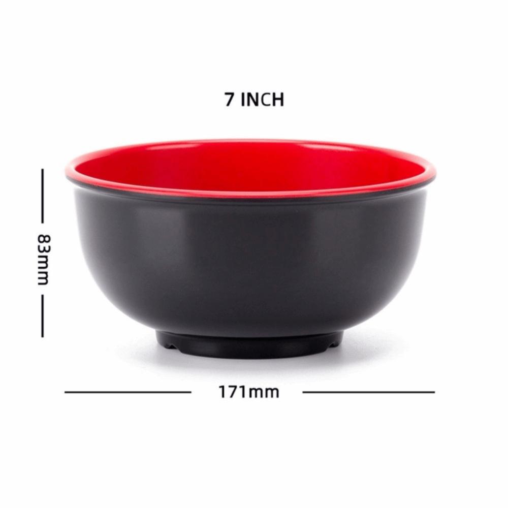 Japanese Style Melamine Bowls Black Red Salad Bowls New Food Containers  Tableware