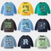 Korean Style Boys' Cartoon Letter Sweatshirt - 2026 Autumn Kids' Long Sleeve Pullover