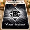 Flannel BlanketBorussia Mönchengladbach Custom Name Text Personalized Soft Warm Throw Blanket Home Decor Gift