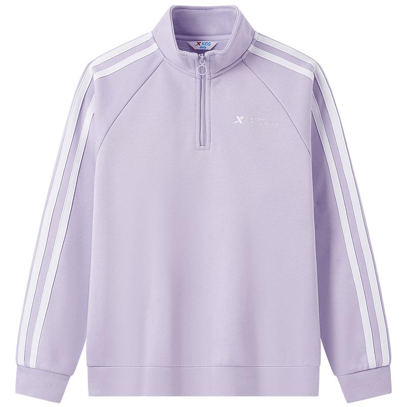 XTEP Kids  High-Neck Half-Zip Thermal Fleece Sweatshirt 160