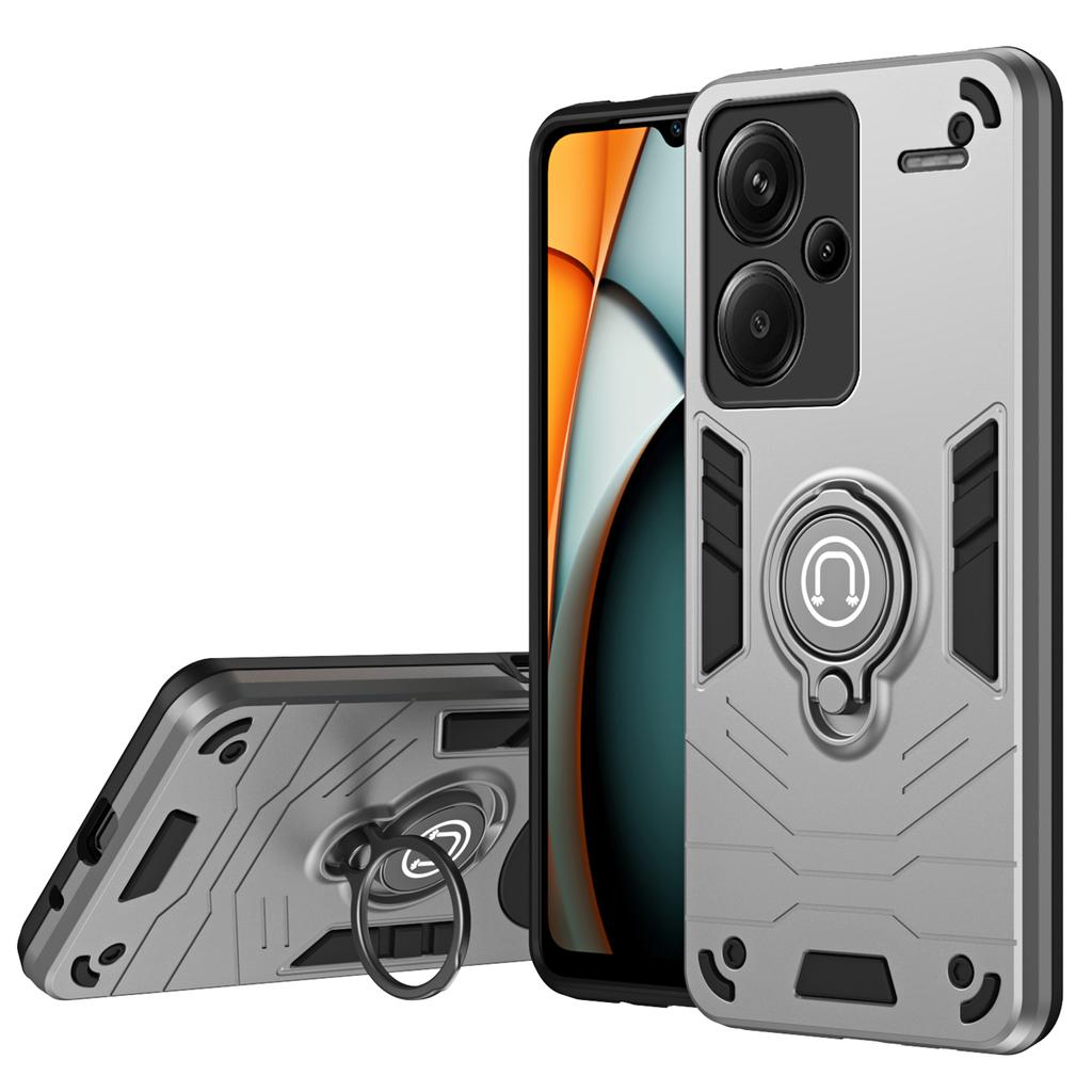 For Xiaomi Redmi Note 13 Pro+ 5G Case PC+TPU Ring Kickstand Shockproof Phone Cover