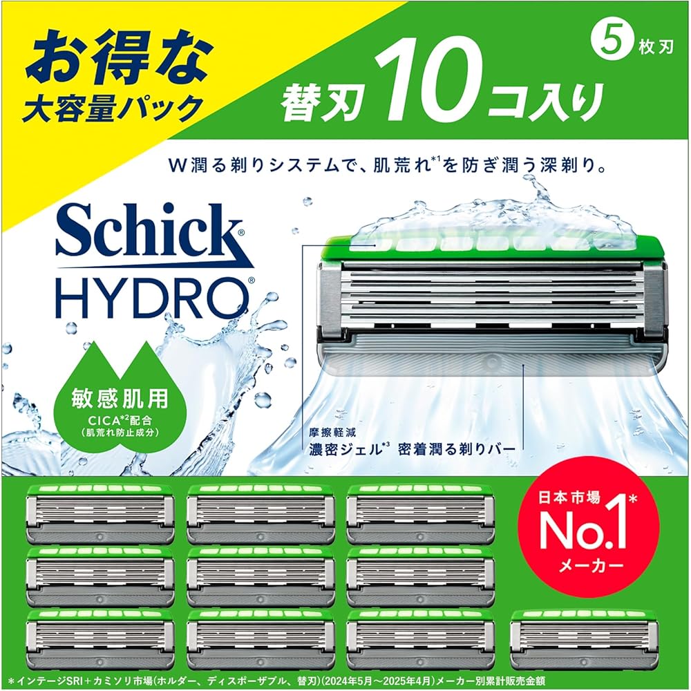 Schick Hydro Sensitive Skin Razor Blades 10 Count for Men
