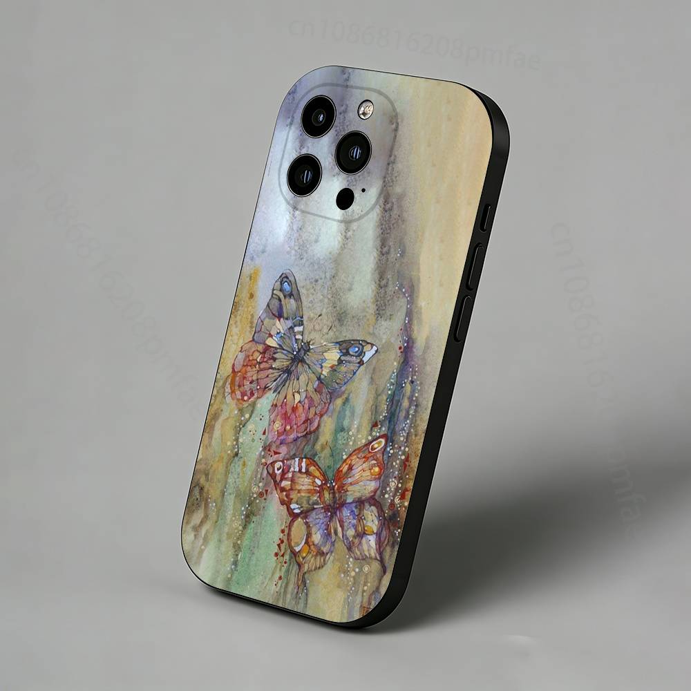 

Ink and wash butterfly iPhone Case For 17,16,15,14,13,12,11 Pro,Max,Plus,X,XS,XR,SE,Mini Back Protector Cover iPhone11
