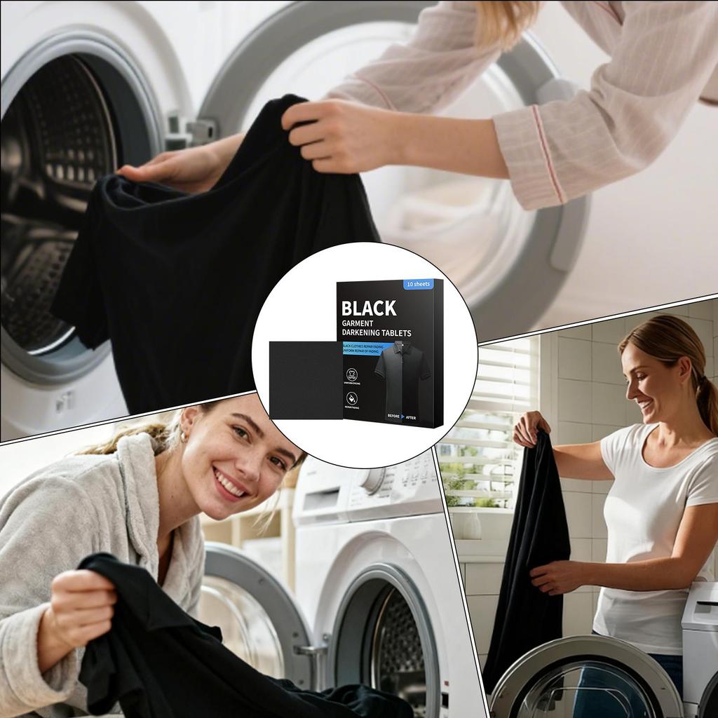 Black Clothing Color Restorer Sheet Black Trouser Clothes Laundry Tablet Restore Black Color Laundry Paper for Washing Machine