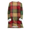 Women's Fashion Plaid Print Round Neck Long Sleeve Plush Winter Warm Pullover Top
