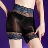 Sexy Women Stain Smooth U Convex Pouch Briefs Lace High Waist Oil Glossy Shiny Boxers Cock Ring Sexy Shorts Underwear